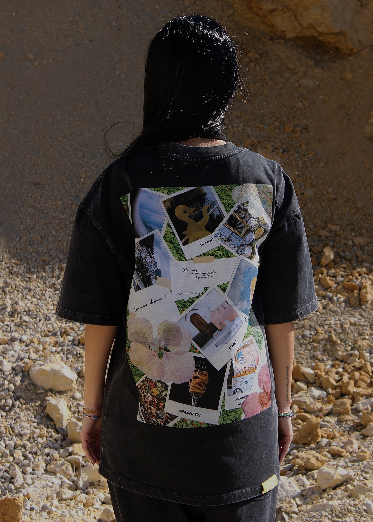 AMALFI WASHED BLACK T-SHIRT