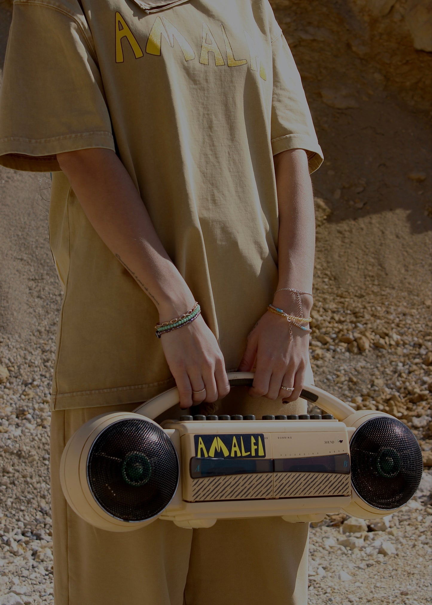 AMALFI WASHED BEIGE T-SHIRT