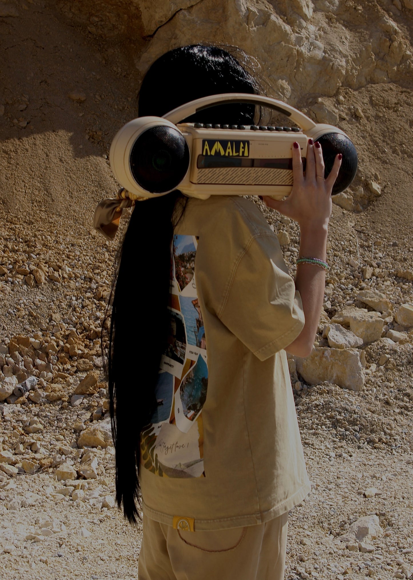 AMALFI WASHED BEIGE T-SHIRT